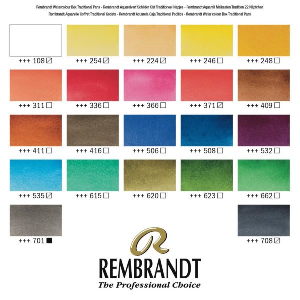 Rembrandt Aquarelle Coffret Traditional Godets – Image 2