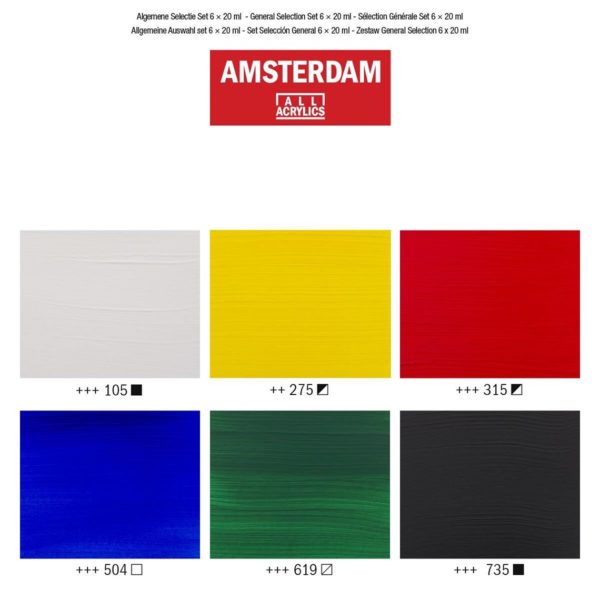 Amsterdam Générale Set d’acryliques série Standard 6 x 20 ml – Image 2