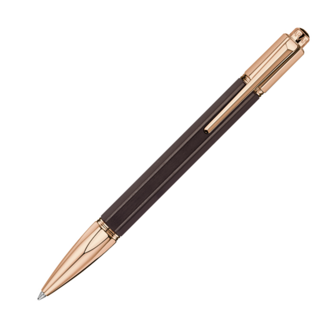 Stylo Roller VARIUS EBONY Plaqué Or Rose de Caran d'Ache