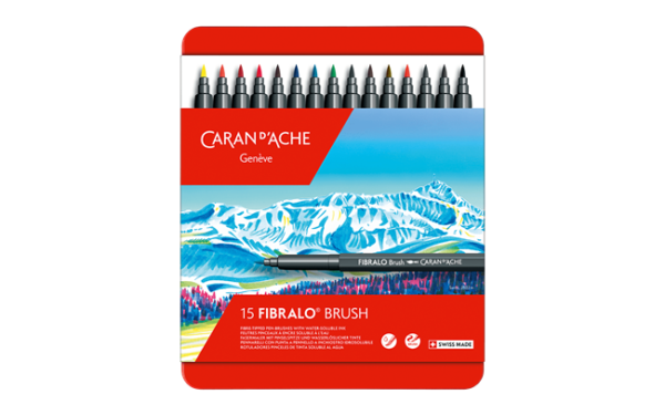 Feutres FIBRALO BRUSH de Caran d'Ache - 10 ou15 couleurs