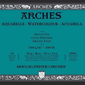Arches Papier pour aquarelle - 640gr/m2 - Bloc 26x36cm - grain fin - ACTION