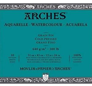 Arches Papier pour aquarelle - 640gr/m2 - Bloc 31x41cm - grain fin - ACTION