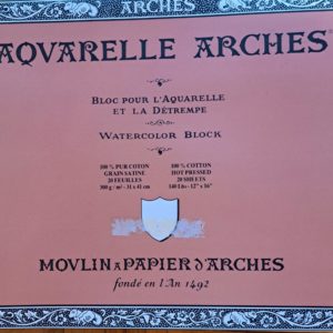 Arches Papier pour aquarelle - 300gr/m2 - Bloc 31x41cm - grain satiné - ACTION