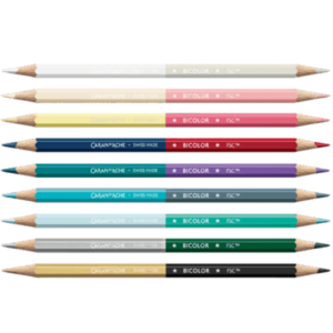 Boîte 9 Crayons de couleur bicolor aquarellables + 1 pinceau - Collection Alpine Frost