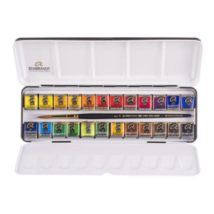 Rembrandt Aquarelle Boîte métal 24 demi-godets