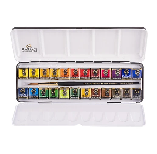 Rembrandt Aquarelle Boîte métal 24 demi-godets